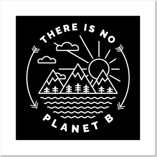 There Is No Planet B Line Art White Posters and Art